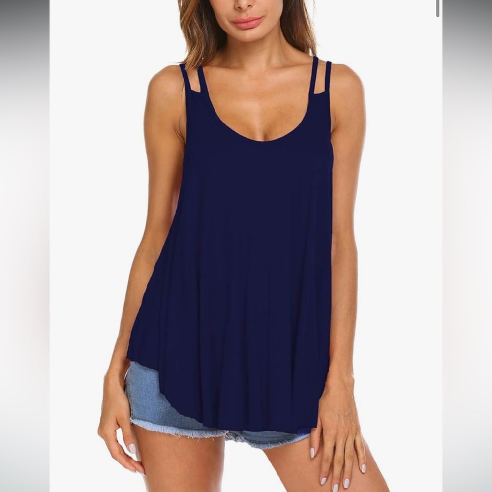 Women's Navy Blue Sleeveless Top